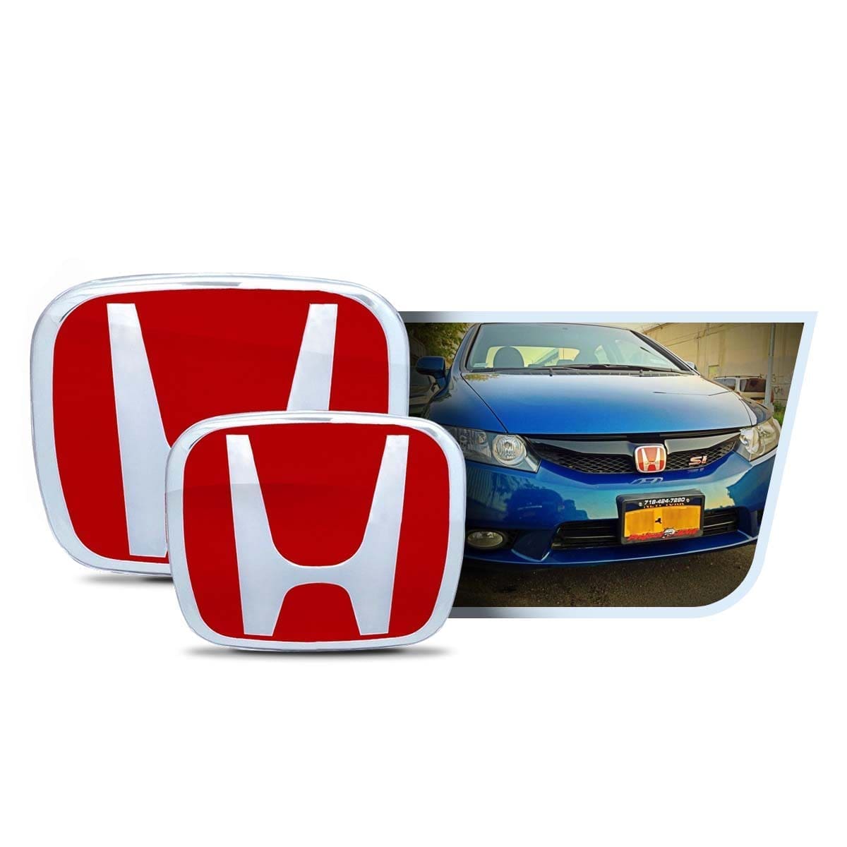 2pcs-Civic-06-SINLOGO Kit X2 de Emblemas Exteriores para Honda Civic 2006-2016 en Varios Colores - Imagen 1