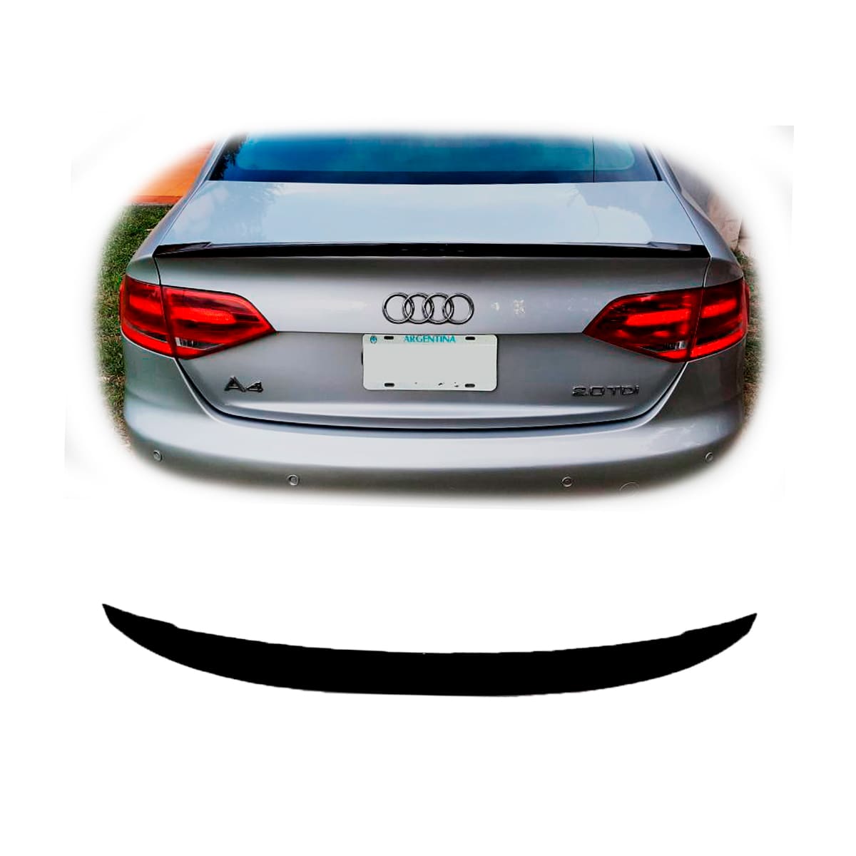 ALER046-1-1 Alerón Audi A4 B8 08-15 Negro Brillante Plástico ABS - Imagen 1