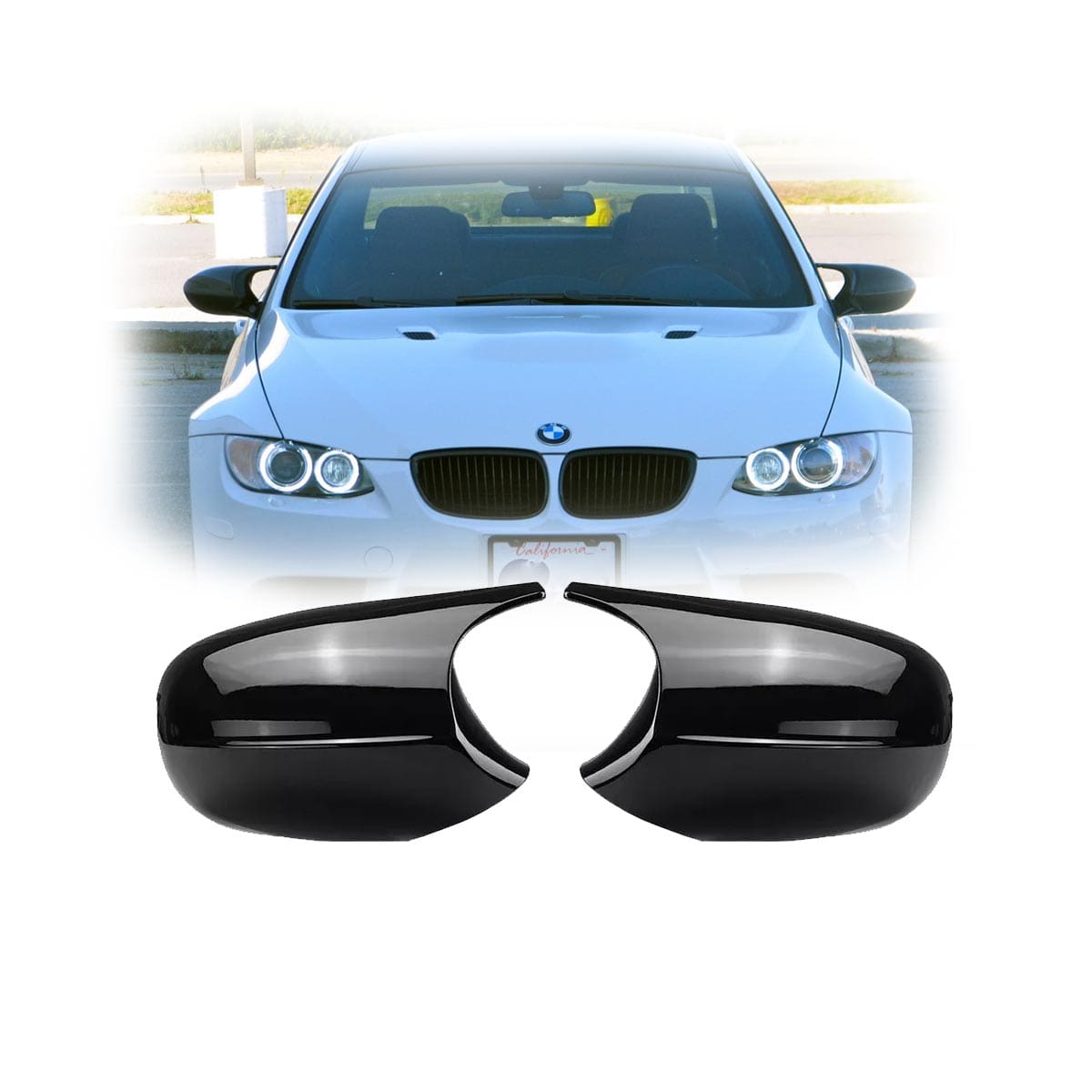 ESPE005-1 Cachas de Espejo Estilo M BMW Serie 3 E90 E92 09-13 LCI Negro Brillante - Imagen 1