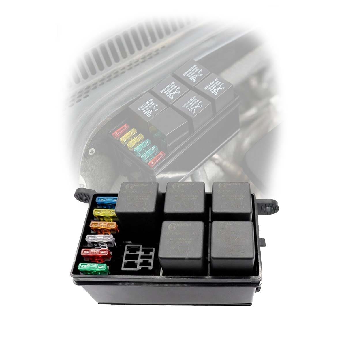 FUSE001 Caja Fusiblera Fusilera Auto Instalación Eléctrica Universal con Relays Mega - Imagen 1