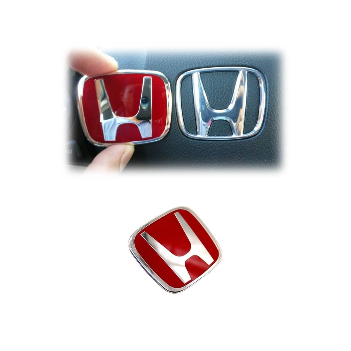 INSI000-C-ROJ-2 Emblema de Volante Honda CRV 06-11 Type C 52x42 Rojo - Imagen 1