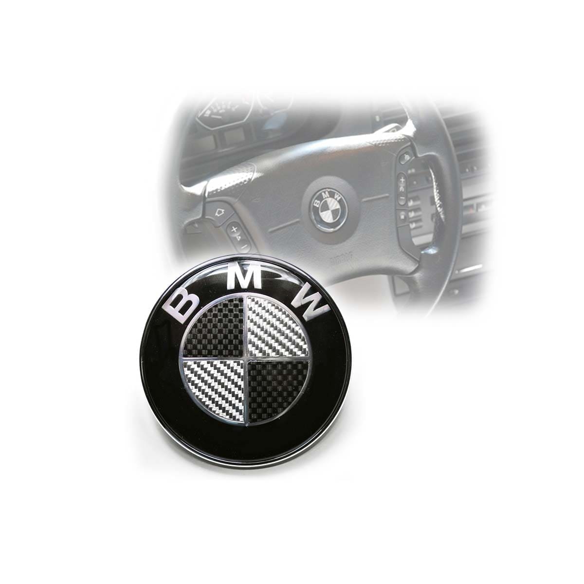 INSI005-45MM-SINLOGO Emblema Volante BMW Fibra de Carbono 45mm - Imagen 1