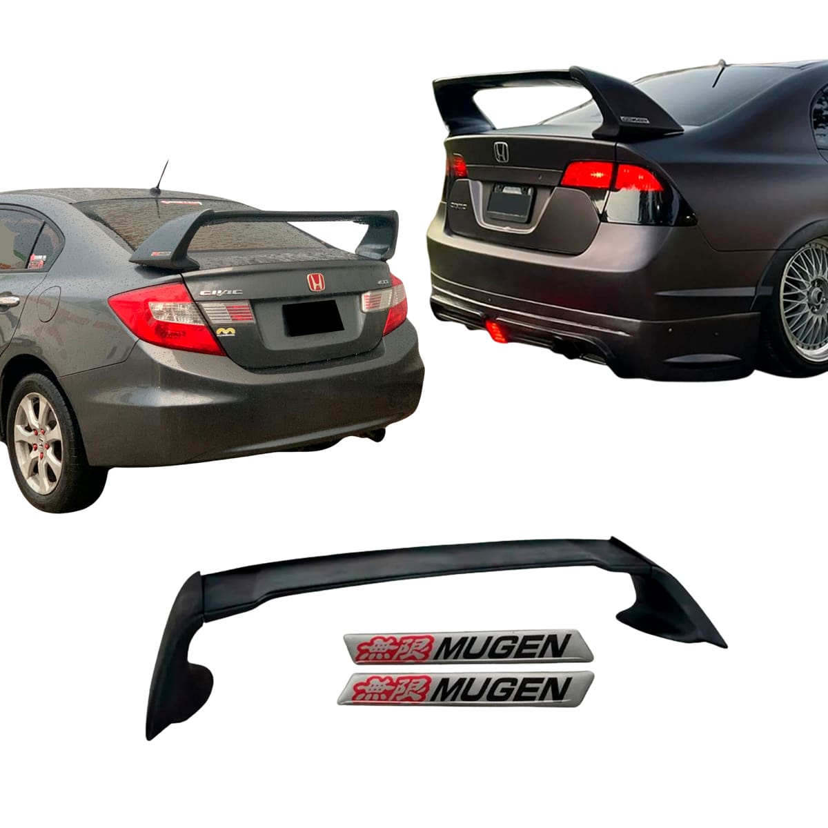 KIT-ALER014-HON-portada222 Alerón MUGEN para Honda Civic Si 06-15 de 3 Piezas - Imagen 1