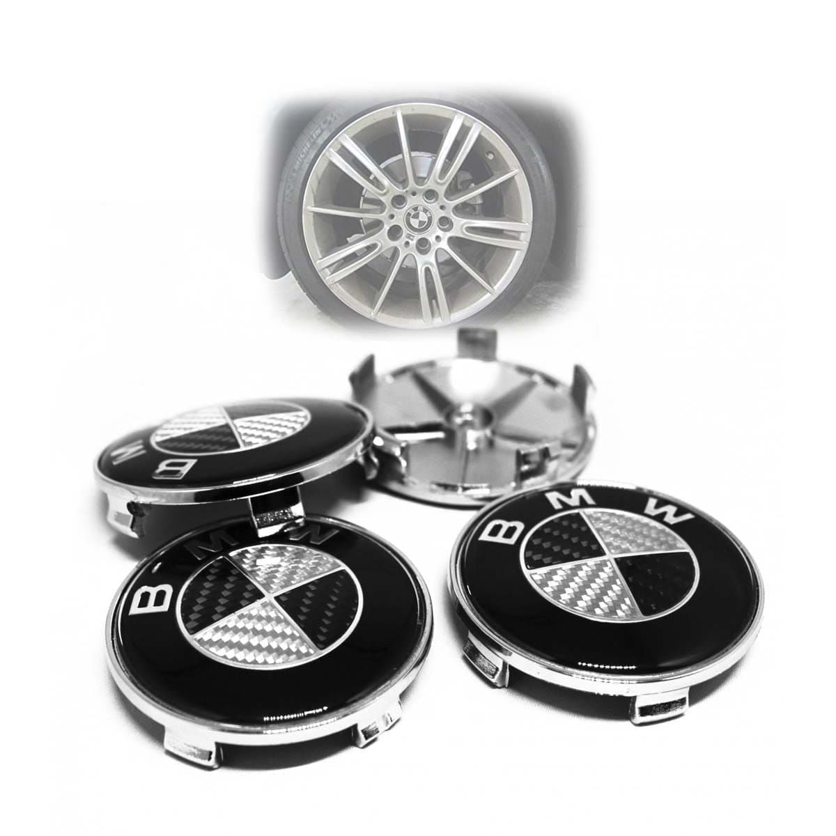 KIT-X4-WHUB004-CF Kit X4 Centros de Llanta para BMW 68mm 36136783536 Fibra de Carbono - Imagen 1