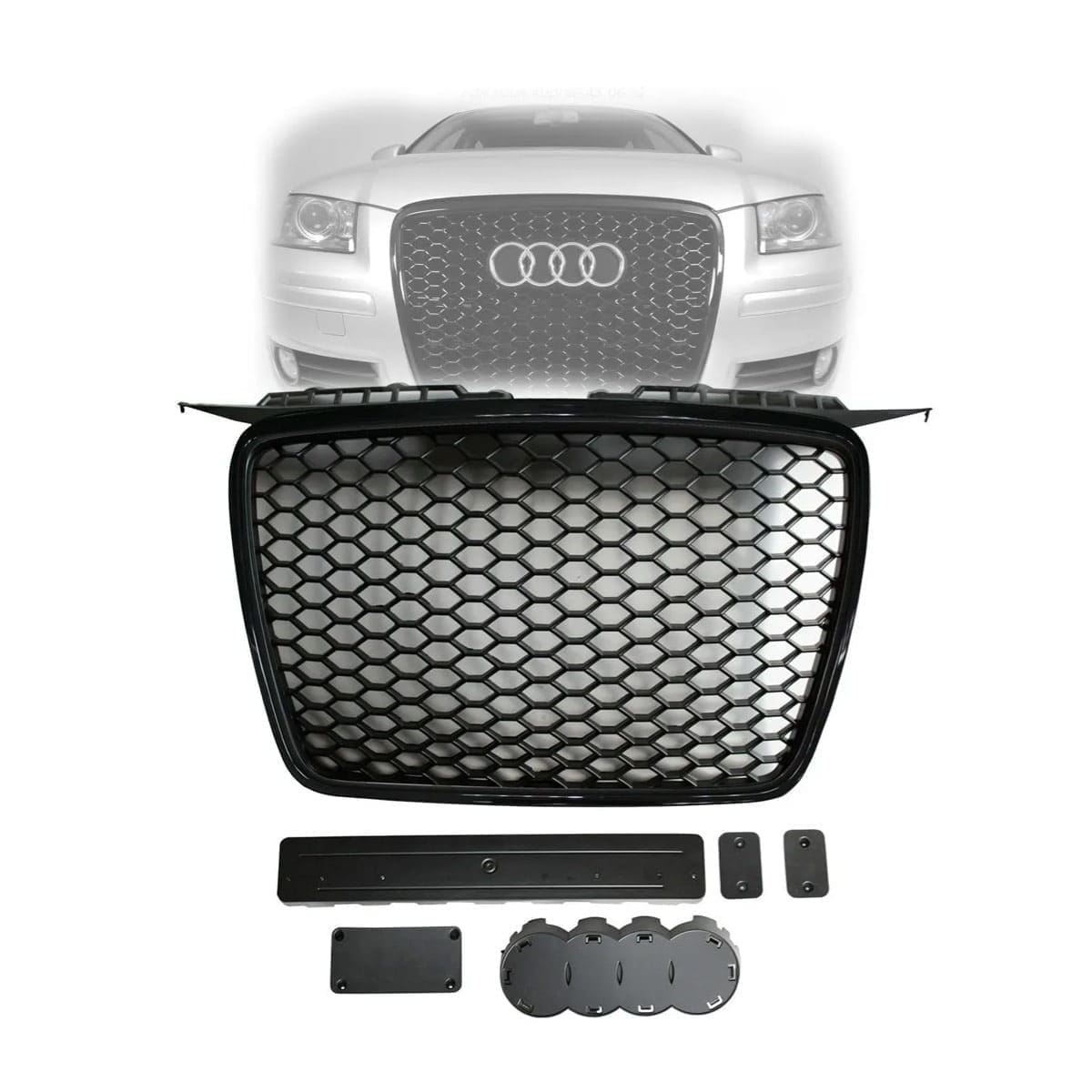 PARR006-2 Parrilla Delantera Audi A3 05-08 RS3 Abeja Brillante - Imagen 1