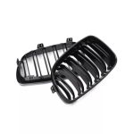 Parrilla Kidneys Riñones doble vira negra brillante BMW Serie 1 E81 E82 E87 Facelift LCI - Imagen 3