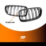 Parrilla De Doble Vira Kidneys Riñones Negra Brillante BMW Serie 3 Sedan E90 LCI 09-12 - Imagen 2