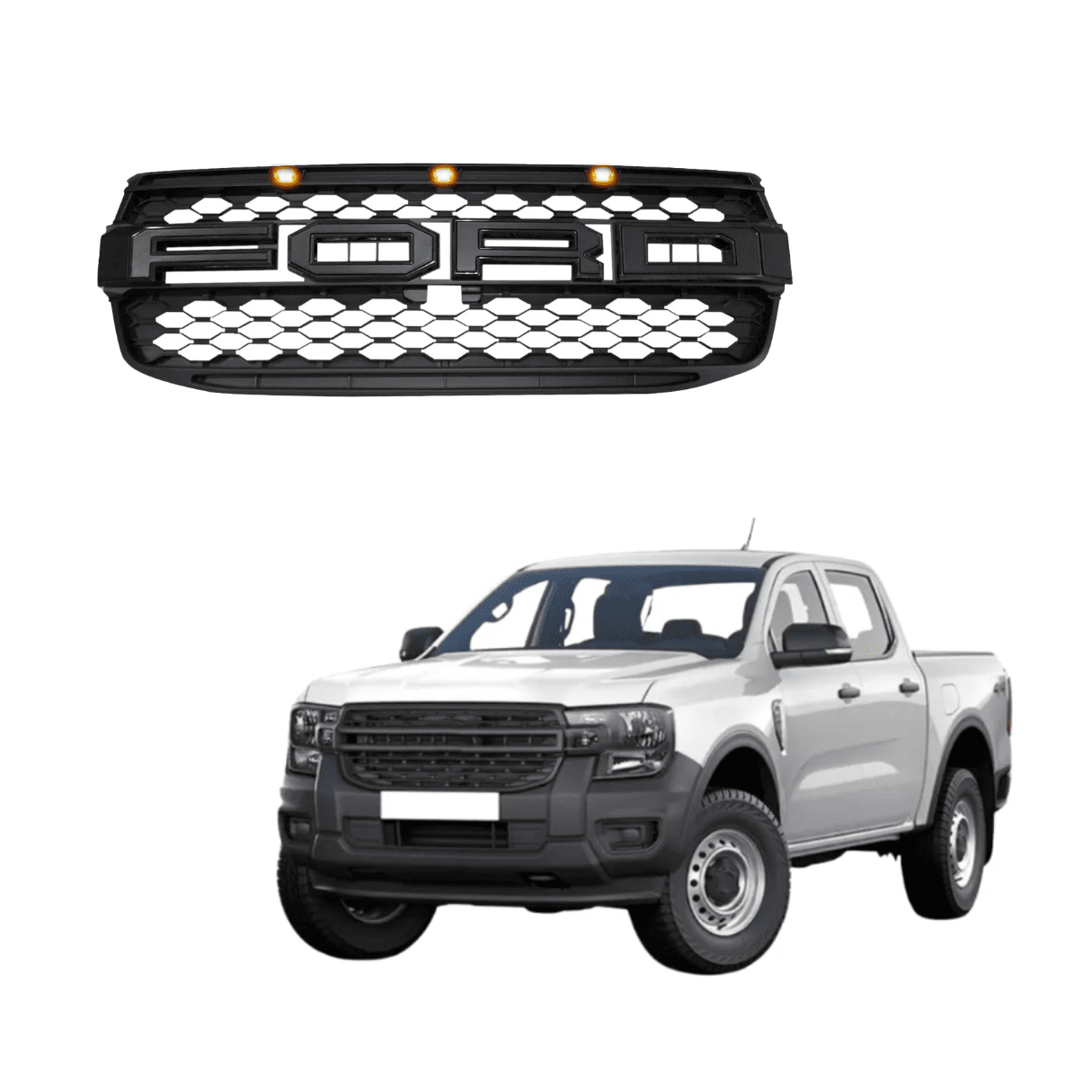 PARR037-3-1 Parrilla Tipo Raptor Con Led Para Ford Ranger XL 2023-2025 - Imagen 1