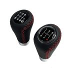 Pomo de Cambios Universal Cuero Costura Roja a Rosca Tuning 5ta/6ta - Imagen 3