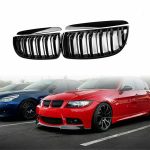 Parrilla Kidneys De Doble Vira Riñones Negra Brillante BMW Serie 3 Sedan E90 Pre-LCI 05-08 - Imagen 7