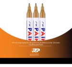 Marcadores Fibrones Dorados De Pintura Sintética Kit X3  Indeleble Oleo - Imagen 7