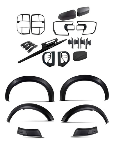 D_937492-MLA104883499665_012026-O.jpg Kit Fenders + Molduras Raptor Para Ford Ranger Xl 23-25 Negro - Imagen 1