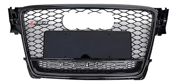 D_NQ_NP_2X_647967-MLA10415241763 Parrilla Rs4 Audi A4 B8 08-12 Borde Negro Con Quattro Debajo - Imagen 1