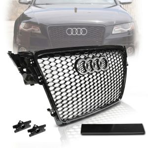 Parrilla Delantera Audi A4/S4 08-12 RS4 Negra Brillante