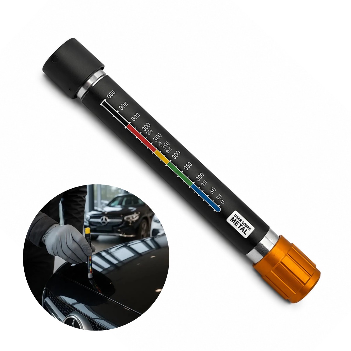 3 Medidor Espesor Pintura Auto Detector Masilla Magnetico Brix Negro - Imagen 1